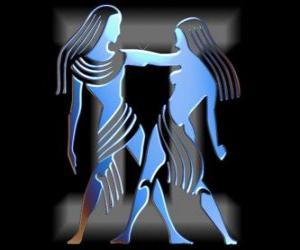 Gemini. The twins. Third sign of the zodiac. Latin name Gemini puzzle