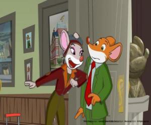 Geronimo Stilton, with his sister Thea, a great adventurer puzzle