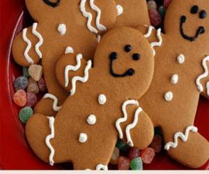 Gingerbread man, a cookies or biscuit made of gingerbread puzzle