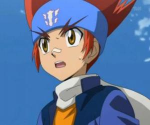 Gingko Hagane, the blader hero and protagonist of Beyblade Metal Fusion puzzle
