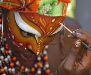 Girl is preparing for the Carnival parade puzzle