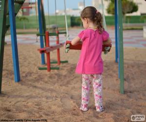 Girl on a swing puzzle