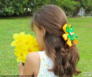 Girl with flowers puzzle