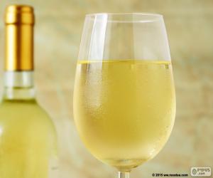 Glass of white wine puzzle