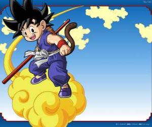 Goku riding his Kinton cloud that can fly at high speed puzzle