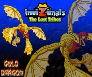 Gold Dragon. Invizimals The Lost Tribes. Dragon of gold with four wings that shines more than the Sun puzzle