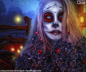 Gothic Halloween mask puzzle