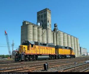 Grain warehouse or grain elevator, a big building for storage of grain puzzle