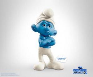 Grouchy Smurf is the antisocial, grumpy people of the Smurfs - The Smurfs Movie - puzzle