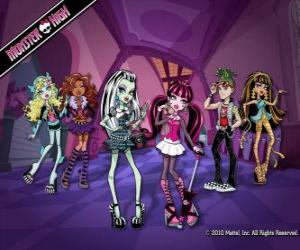 Group of characters from Monster High puzzle