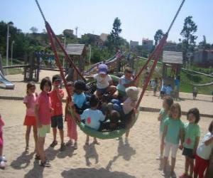 Group of children playing in the park puzzle