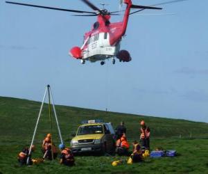 Group rescue land and air vehicle puzzle