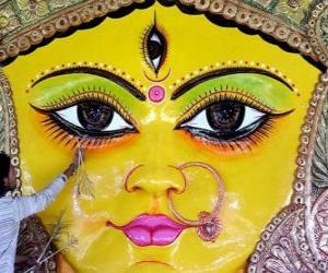 Head of the Durga goddess, one of the aspects of Parvati puzzle