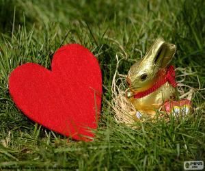 Heart and Easter Bunny puzzle