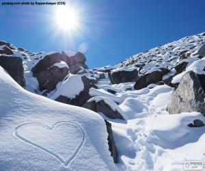 Heart in the snow puzzle