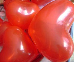 Heart-shaped balloons to celebrate Valentine's day puzzle