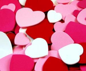 Hearts to celebrate Valentine's day puzzle