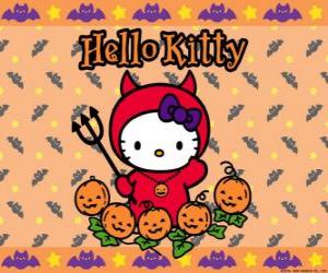 Hello Kitty dressed on Halloween puzzle