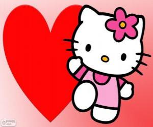 Hello Kitty with a big heart puzzle