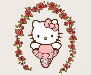 Hello Kitty with flowers puzzle