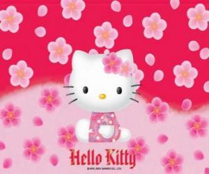 Hello Kitty with flowers puzzle