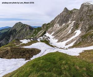 High mountain landscape puzzle