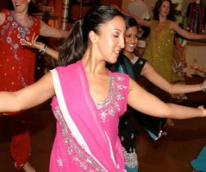 Hindu dancer in the festival of the lights, the Diwali puzzle