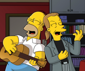 Homer Simpson singing with a friend puzzle
