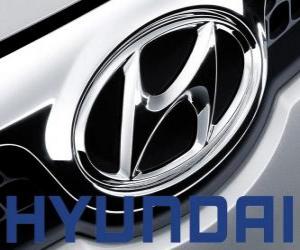 Hyundai logo, brand of cars in South Korea puzzle