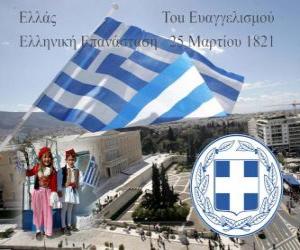 Independence Day of Greece, March 25, 1821. War of Independence or Greek Revolution puzzle