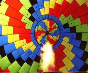 Interior of a balloon with the flame puzzle