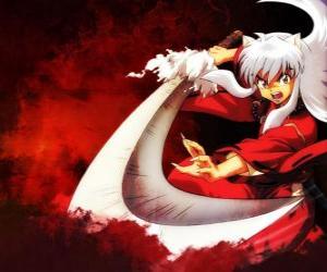 InuYasha with his sword used in his battles against monsters and enemies puzzle