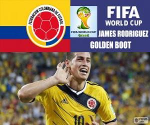 James Rodriguez, golden boot. Brazil 2014 Football World Cup puzzle