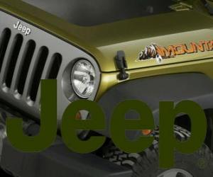 Jeep logo, off-road cars brand from the USA puzzle