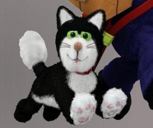 Jess the cat is a black and white cat that always accompanies the postman Pat puzzle