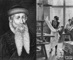 Johannes Gutenberg (1398-1468), inventor of the modern printing press puzzle