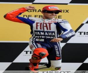 Jorge Lorenzo in the podium puzzle