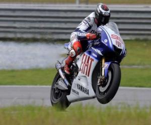 Jorge Lorenzo raising wheel puzzle