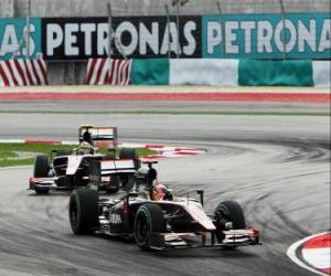 Karun Chandhok, Bruno Senna - HRT - Sepang 2010 puzzle