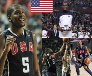 Kevin Durant the Most Valuable Player award at the 2010 FIBA World Championship  puzzle