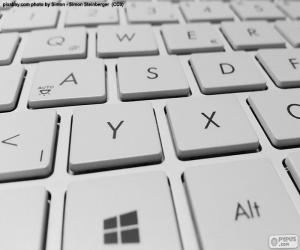 Keyboard laptop white puzzle