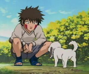 Kiba Inuzuka and his dog and best friend Akamaru are part of Team 8 puzzle