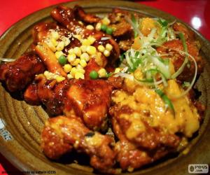 Korean style chicken puzzle