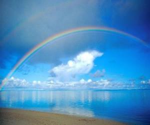 Landscape with rainbow puzzle