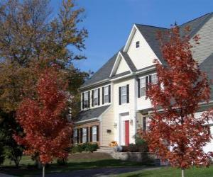 Large house with two floors and sloping roof puzzle