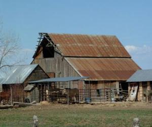 Large rural building: Barn, building for livestock housing puzzle