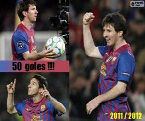 Leo Messi, top scorer in the history of the League Spanish, 2011-2012 puzzle