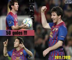 Leo Messi, top scorer in the history of the League Spanish, 2011-2012 puzzle