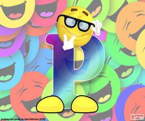 Letter P of smiley puzzle