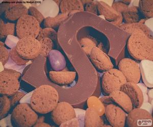 Letter S of chocolate puzzle